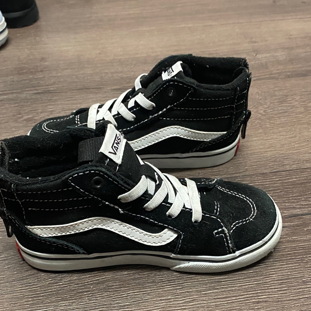 Vans Kids Black and White Sneakers